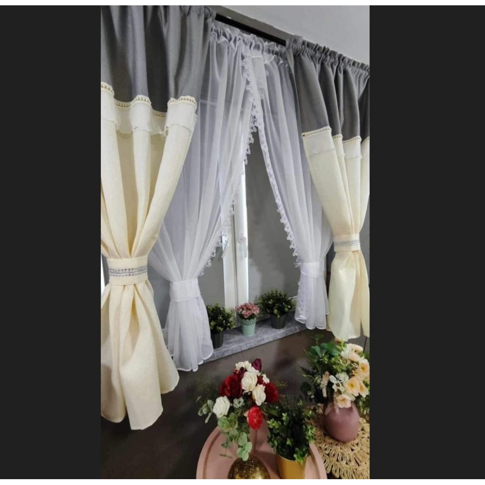Set unic de perdele Plus draperii decorative pentru sufragerie dormitor, 4 Metri Pe 160cm, PRD-10
