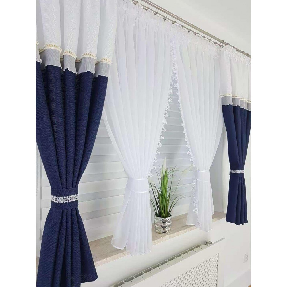 Set unic de perdele Plus draperii decorative pentru sufragerie dormitor, 4 Metri Pe 160cm, PRD-11