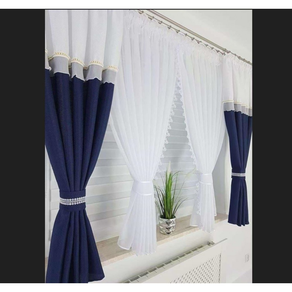 Set unic de perdele Plus draperii decorative pentru sufragerie dormitor, 4 Metri Pe 160cm, PRD-11