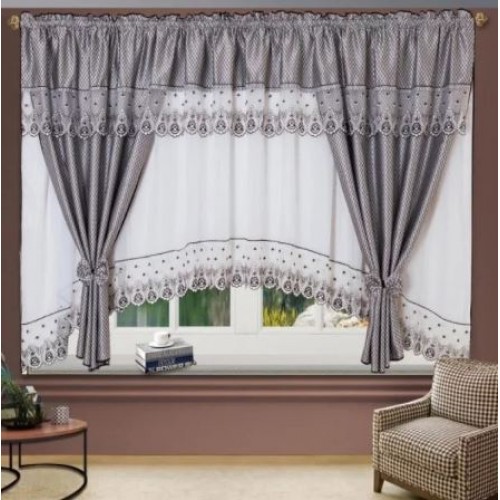Set unic de perdele Plus draperii decorative pentru sufragerie dormitor, 4 Metri Pe 160cm, PRD-12