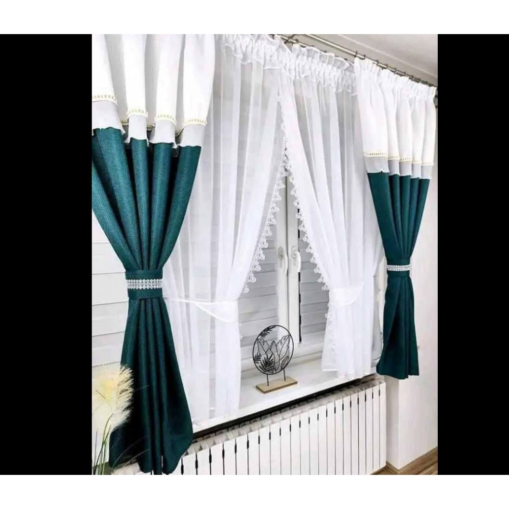 Set unic de perdele Plus draperii decorative pentru sufragerie dormitor, 4 Metri Pe 160cm, PRD-14