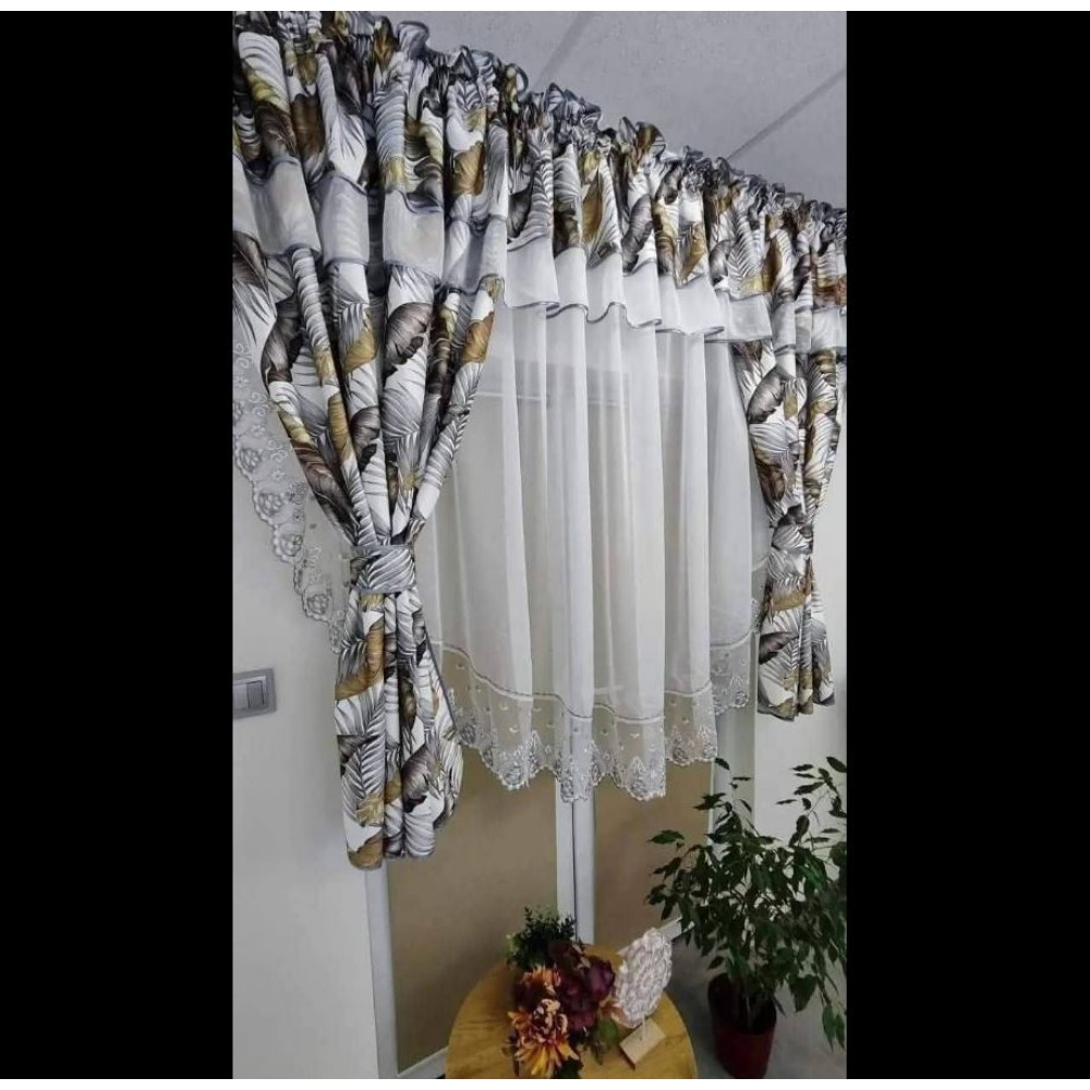 Set unic de perdele Plus draperii decorative pentru sufragerie dormitor, 4 Metri Pe 160cm, PRD-18