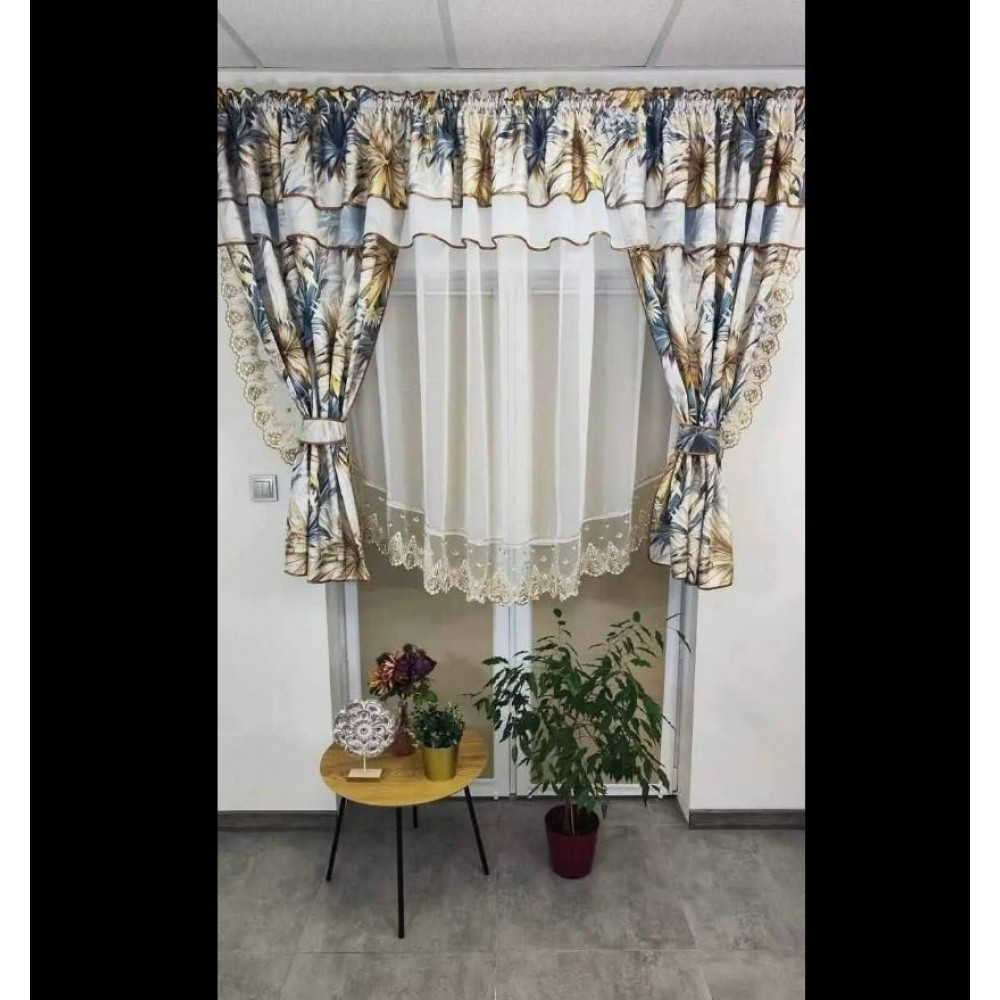 Set unic de perdele Plus draperii decorative pentru sufragerie dormitor, 4 Metri Pe 160cm, PRD-22