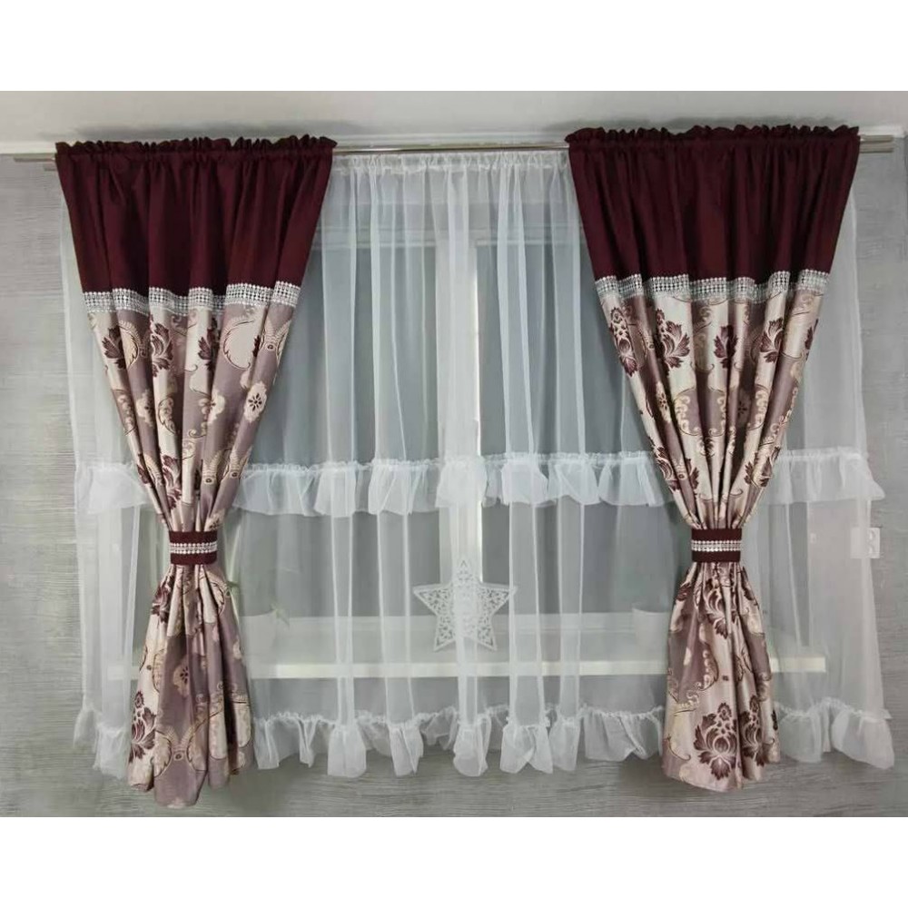 Set unic de perdele Plus draperii decorative pentru sufragerie dormitor, 4 Metri Pe 160cm, PRD-26