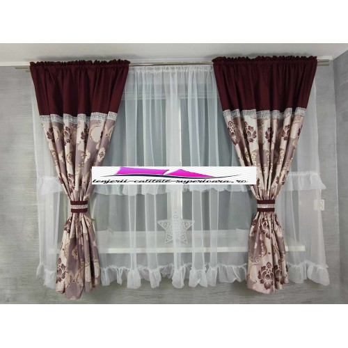Set unic de perdele Plus draperii decorative pentru sufragerie dormitor, 4 Metri Pe 160cm, PRD-27