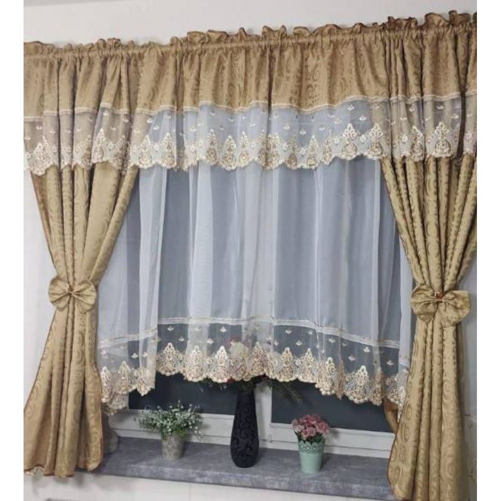 Set unic de perdele Plus draperii decorative pentru sufragerie dormitor, 4 Metri Pe 160cm, PRD-28