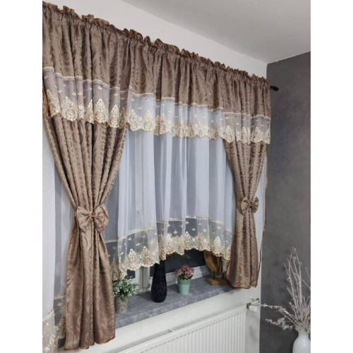 Set unic de perdele Plus draperii decorative pentru sufragerie dormitor, 4 Metri Pe 160cm, PRD-29