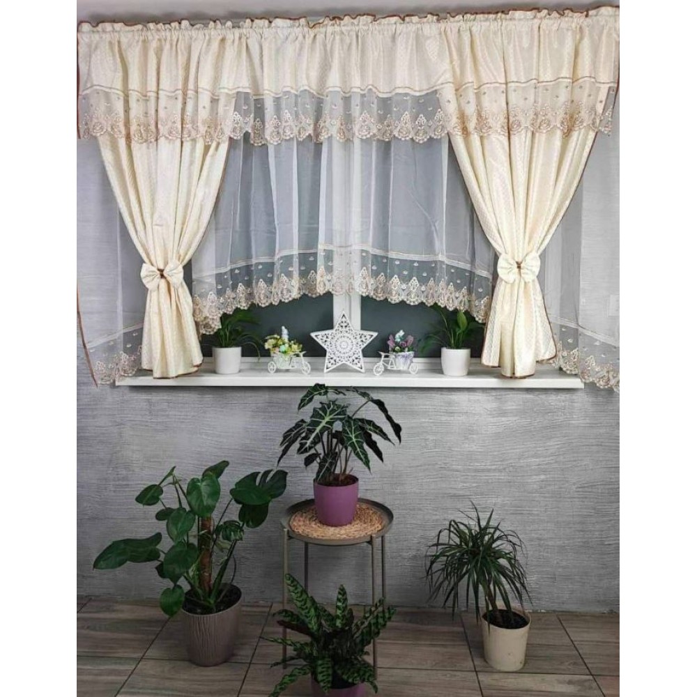 Set unic de perdele Plus draperii decorative pentru sufragerie dormitor, 4 Metri Pe 160cm, PRD-33