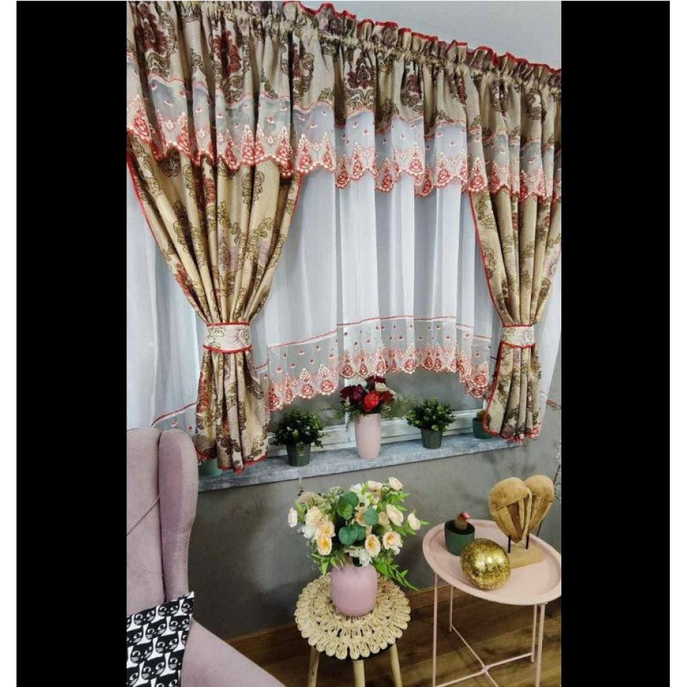 Set unic de perdele Plus draperii decorative pentru sufragerie dormitor, 4 Metri Pe 160cm, PRD-39