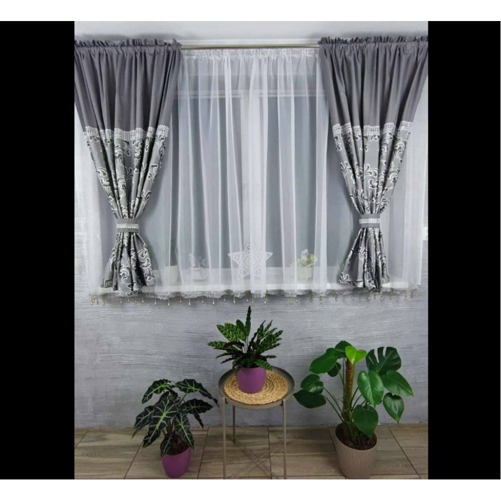 Set unic de perdele Plus draperii decorative pentru sufragerie dormitor, 4 Metri Pe 160cm, PRD-41