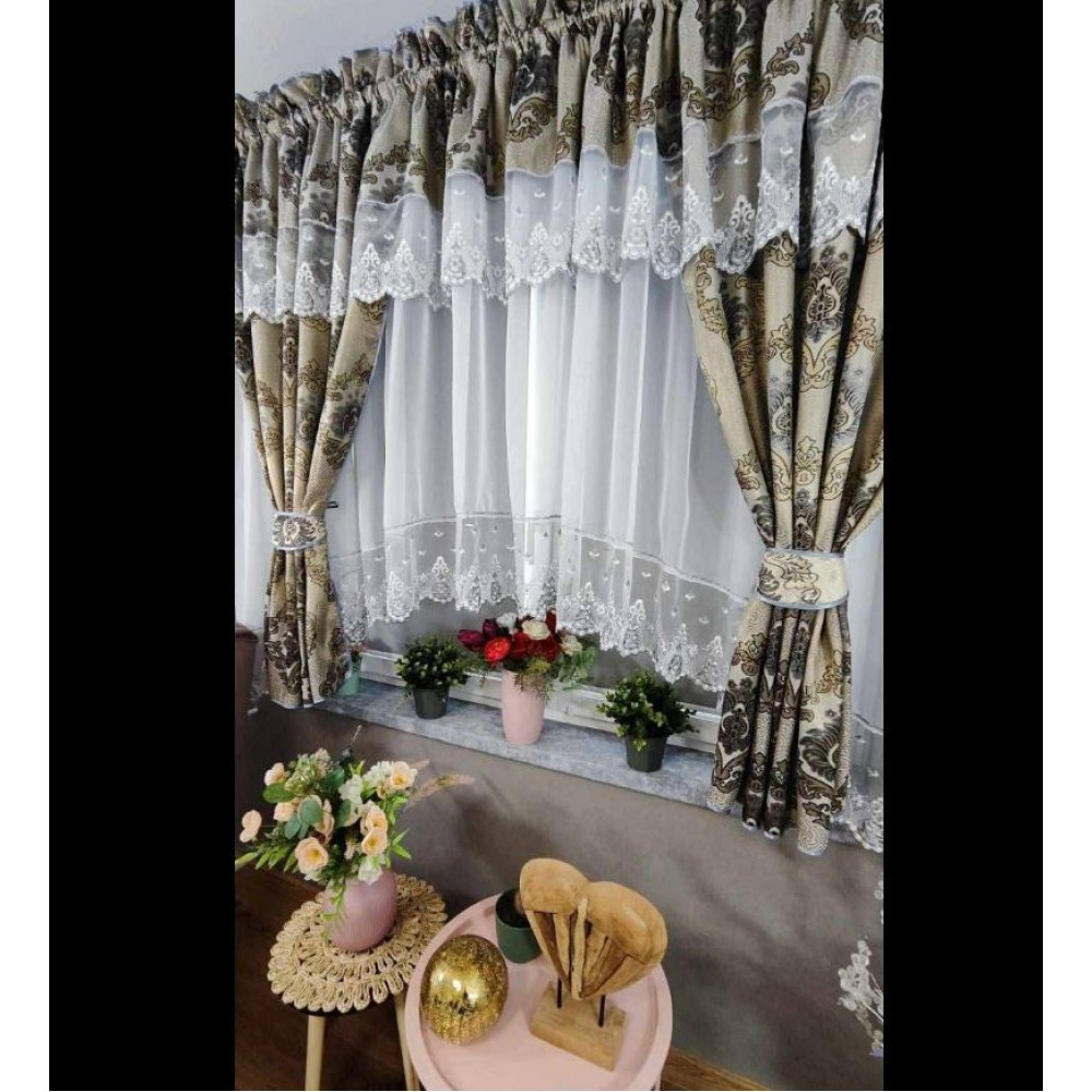 Set unic de perdele Plus draperii decorative pentru sufragerie dormitor, 4 Metri Pe 160cm, PRD-42
