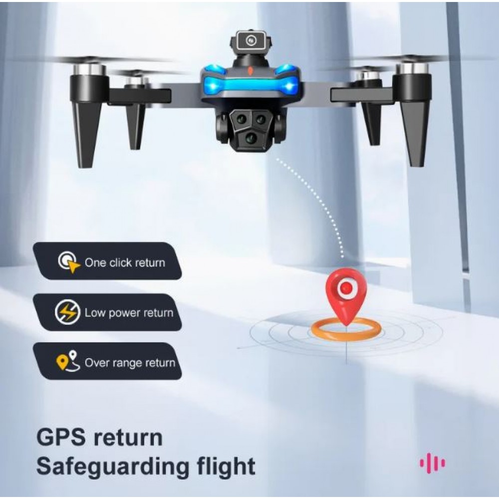 Dronă cu motor fără perii K911 Se cu 3 camere pentru evitarea obstacolelor Quadcopter GPS pliabil cu 1 baterie - mufă UE
