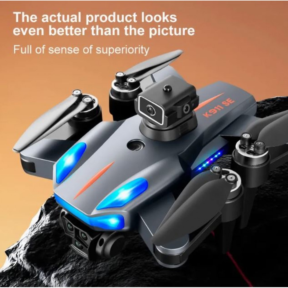 Dronă cu motor fără perii K911 Se cu 3 camere pentru evitarea obstacolelor Quadcopter GPS pliabil cu 1 baterie - mufă UE
