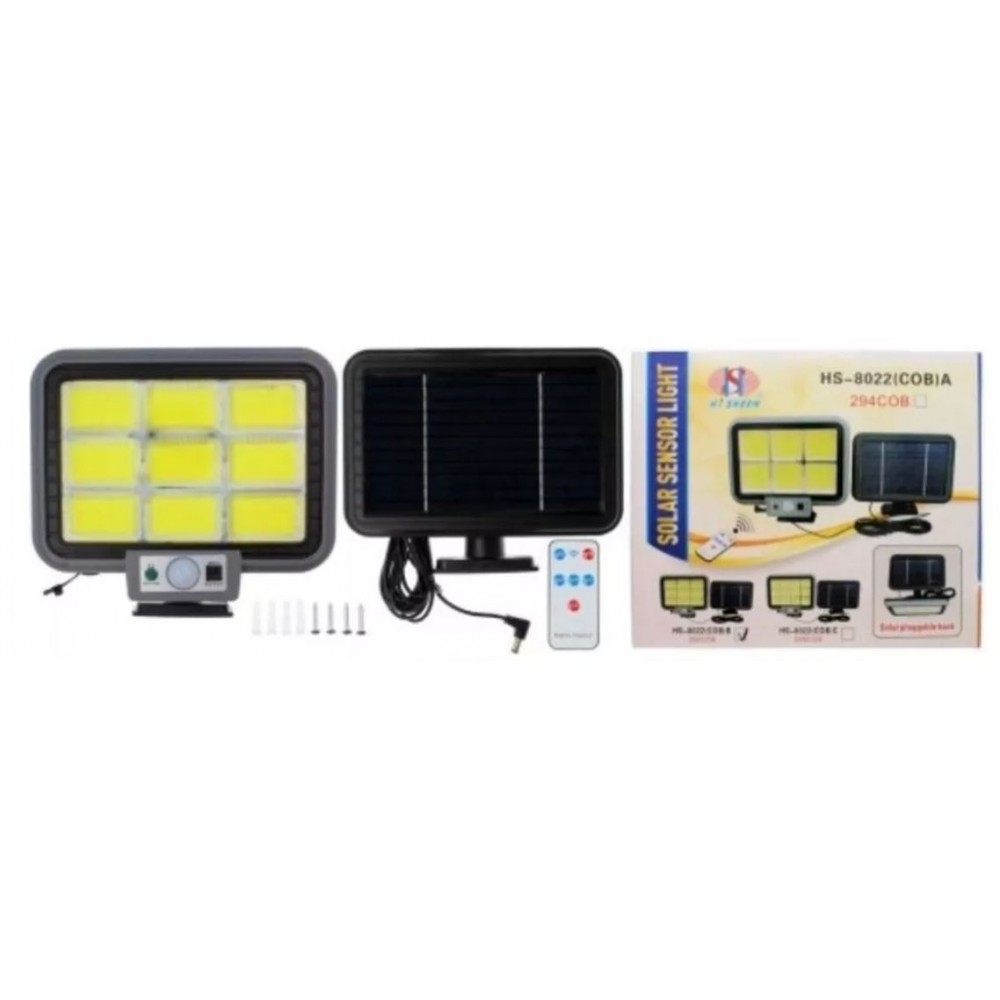 Lampă solară divizată COB Iluminat exterior de perete de grădină ,LED 216 Senzor de mișcare cu panou solar LED