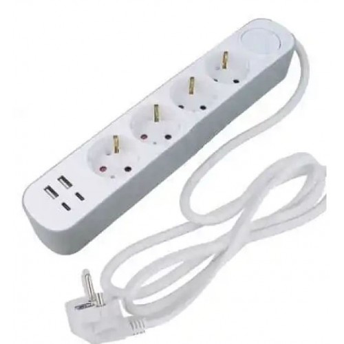 Prelungitor JORTAN OG2204 cu 4 prize 2 porturi USB si 2 Type C 2 metri