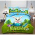 Lenjerie De Pat 4 piese, De Paste, Din Bumbac Finet, Pat 2 Persoane Cu Oua Si Iepurasi, 230x250cm, EF-27