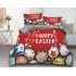 Lenjerie De Pat 4 piese, De Paste, Din Bumbac Finet, Pat 2 Persoane Cu Paste Bunny, 230x250cm, EF-21
