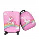 Set 2 bucati, Troler cabina copii si Rucsac copii 47/37 cm, model Unicorn and Stars, TR-1
