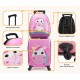 Set 2 bucati, Troler cabina copii si Rucsac copii 47/37 cm, model Smiley Unicorn, TR-3