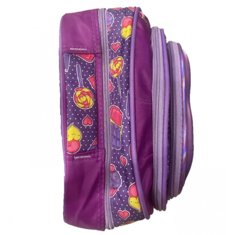 Set Ghiozdan, Geanta pentru Pranz si Penar, Mov, Model Sirena, DNZ3