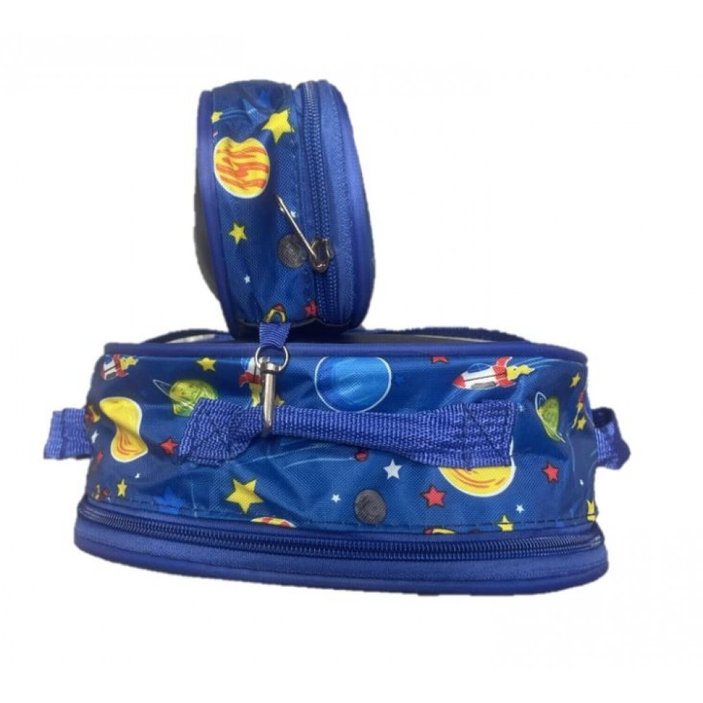 Set Ghiozdan, Geanta pentru Pranz si Penar, Albastru, Model Astronaut, DNZ4