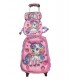 Set Ghiozdan Troler rezistent, cu luminite, Roti din silicon 41x30x18 cm, cu geanta si penar, Baby Unicorn, DNZ6