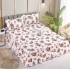 Husa de pat dublu, cu volanase, imprimeu Floral, 3 piese, 2 persoane, Finet, 250x270cm-JO-01