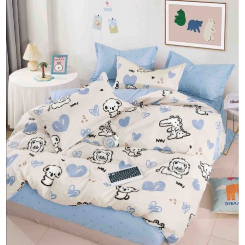 Set Lenjerie Eleganta Finet Din 4 Piese ,Pat 1 Persoana, Cearceaf de pat 155 x 230cm, JK-09