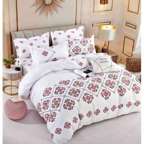 Set Lenjerie Eleganta Finet Din 4 Piese ,Pat 1 Persoana, Cearceaf de pat 155 x 230cm, JK-23