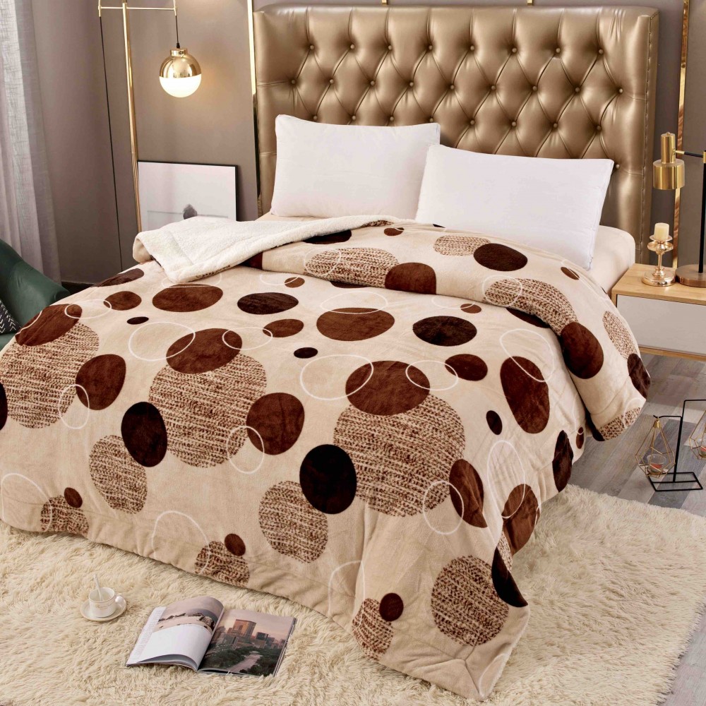 Patura Cocolino Groasa Dubla, Super Soft, cu Blanita, Pufoasa, 200 x 230 cm, Multicolor, JFP-7