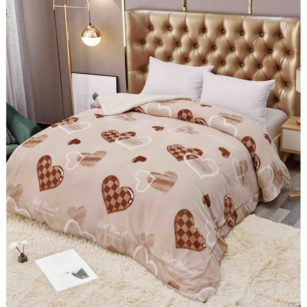 Patura Cocolino Groasa Dubla, Super Soft, cu Blanita, Pufoasa, 200 x 230 cm, Multicolor, JFP-8