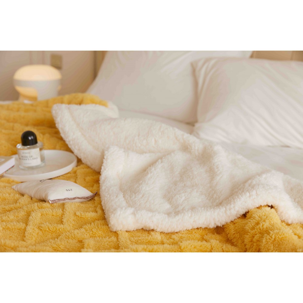 Patura Cocolino Groasa Dubla, Super Soft, cu Blanita, Pufoasa, 200 x 230 cm, Multicolor, JFP-17