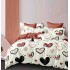 Set Lenjerie Eleganta 6 piese cu elastic din Bumbac Finet, Cearceaf de pat 180x200cm, Pat 2 Persoane, LJ-01