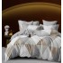 Set Lenjerie Eleganta 6 piese cu elastic din Bumbac Finet, Cearceaf de pat 180x200cm, Pat 2 Persoane, LJ-06
