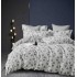 Set Lenjerie Eleganta 6 piese cu elastic din Bumbac Finet, Cearceaf de pat 180x200cm, Pat 2 Persoane, LJ-10