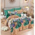 Set Lenjerie Eleganta 6 piese cu elastic din Bumbac Finet, Cearceaf de pat 180x200cm, Pat 2 Persoane, LJ-17