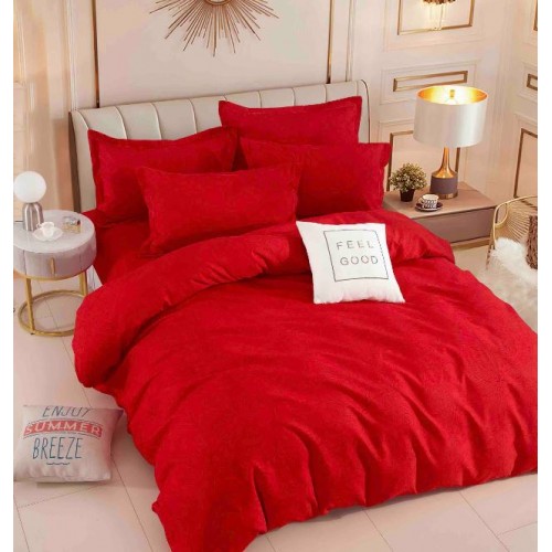 Set Lenjerie Eleganta 6 piese cu elastic din Bumbac Finet, Cearceaf de pat 180x200cm, Pat 2 Persoane, LJ-36