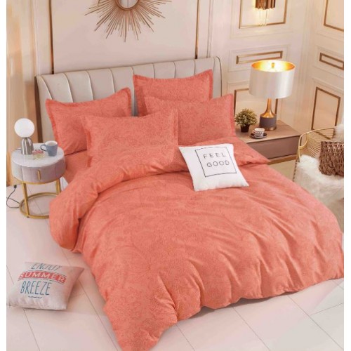 Set Lenjerie Eleganta 6 piese cu elastic din Bumbac Finet, Cearceaf de pat 180x200cm, Pat 2 Persoane, LJ-37