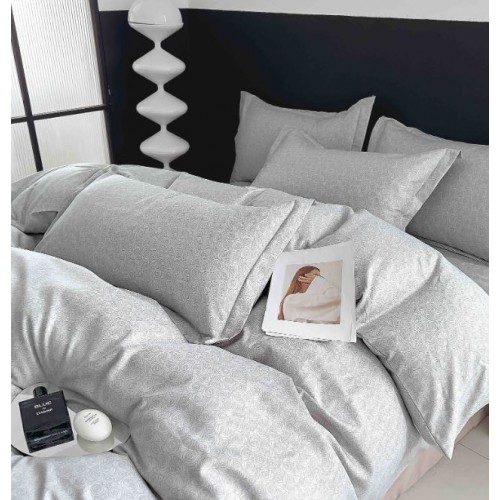 Set Lenjerie Eleganta 6 piese cu elastic din Bumbac Finet, Cearceaf de pat 180x200cm, Pat 2 Persoane, LJ-38