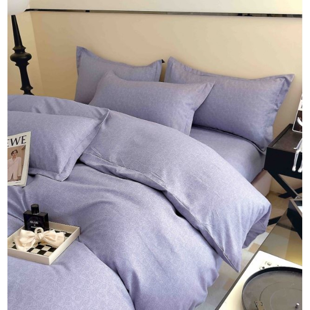 Set Lenjerie Eleganta 6 piese cu elastic din Bumbac Finet, Cearceaf de pat 180x200cm, Pat 2 Persoane, LJ-39