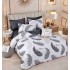 Set Lenjerie Eleganta 6 piese cu elastic din Bumbac Finet, Cearceaf de pat 180x200cm, Pat 2 Persoane, LJ-46