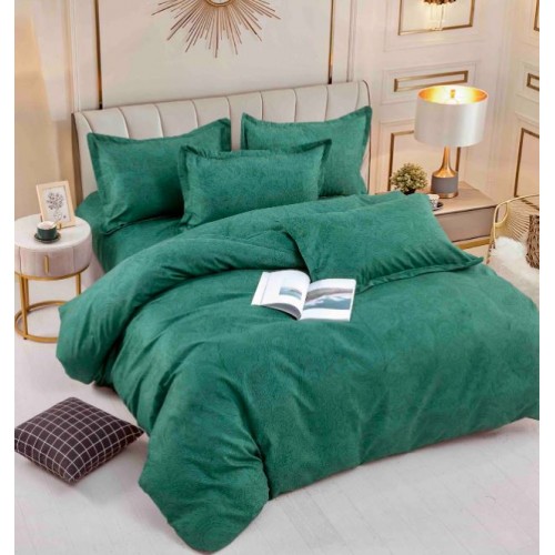 Set Lenjerie Eleganta 6 piese cu elastic din Bumbac Finet, Cearceaf de pat 180x200cm, Pat 2 Persoane, LJ-54