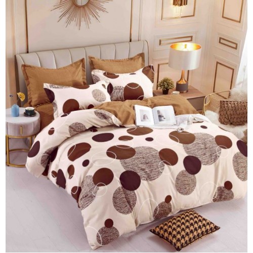 Set Lenjerie Eleganta 6 piese cu elastic din Bumbac Finet, Cearceaf de pat 180x200cm, Pat 2 Persoane, LJ-60