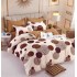 Set Lenjerie Eleganta 6 piese cu elastic din Bumbac Finet, Cearceaf de pat 180x200cm, Pat 2 Persoane, LJ-60