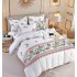 Set Lenjerie Eleganta 6 piese cu elastic din Bumbac Finet, Cearceaf de pat 180x200cm, Pat 2 Persoane, LJ-66