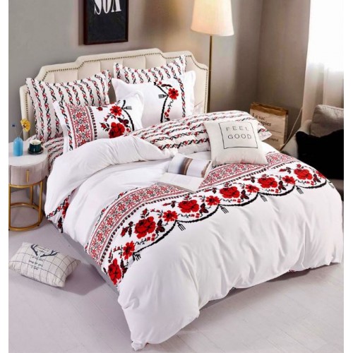 Set Lenjerie Eleganta 6 piese cu elastic din Bumbac Finet, Cearceaf de pat 180x200cm, Pat 2 Persoane, LJ-72