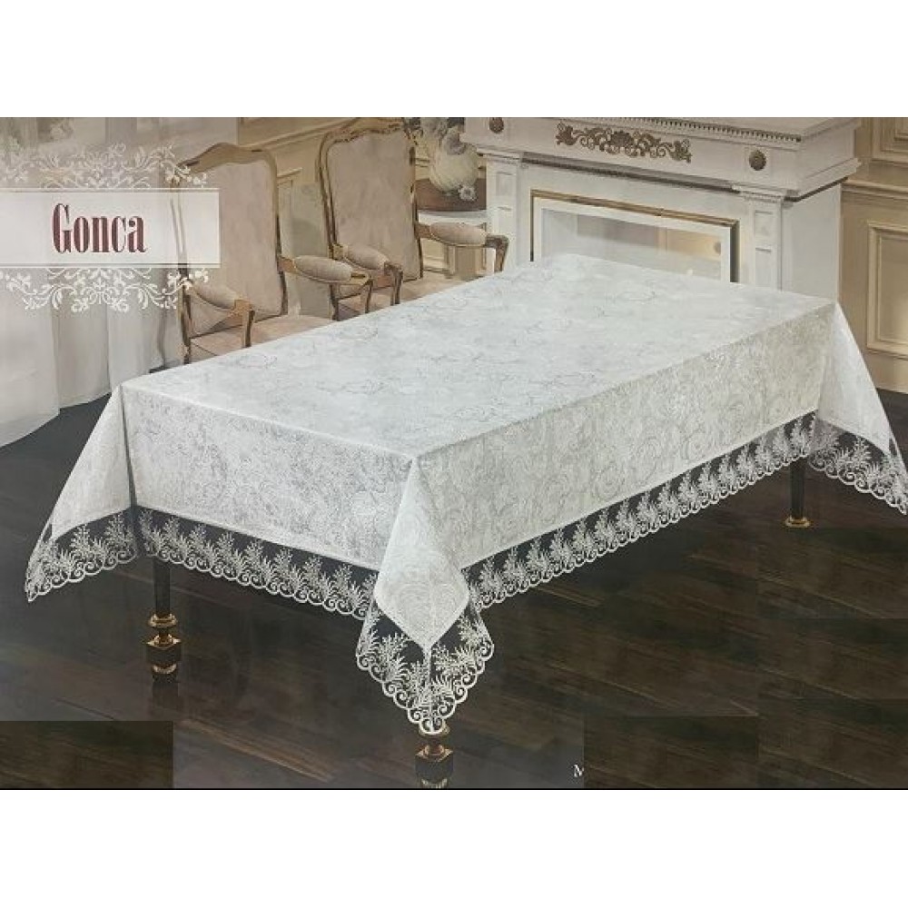 Fata de masa Lux Gonca cu Dantela si Catifea, 160x220cm, FT-01