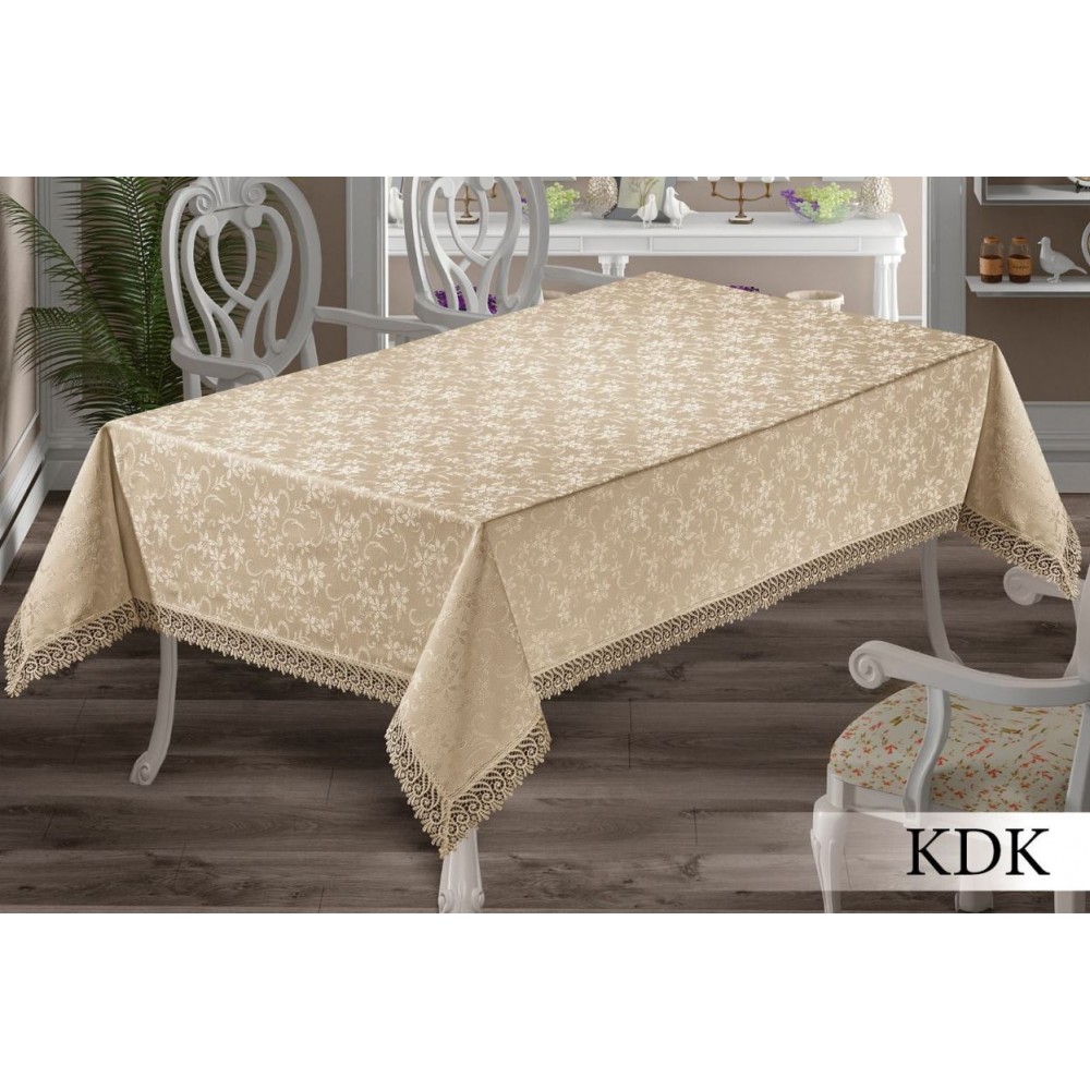 Fata de masa Lux KDK cu Dantela si Catifea, 160x220cm, FT-04