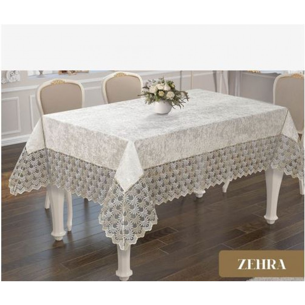 Fata de masa Lux ZEHRA cu Dantela si Catifea, 160x220cm, FT-06