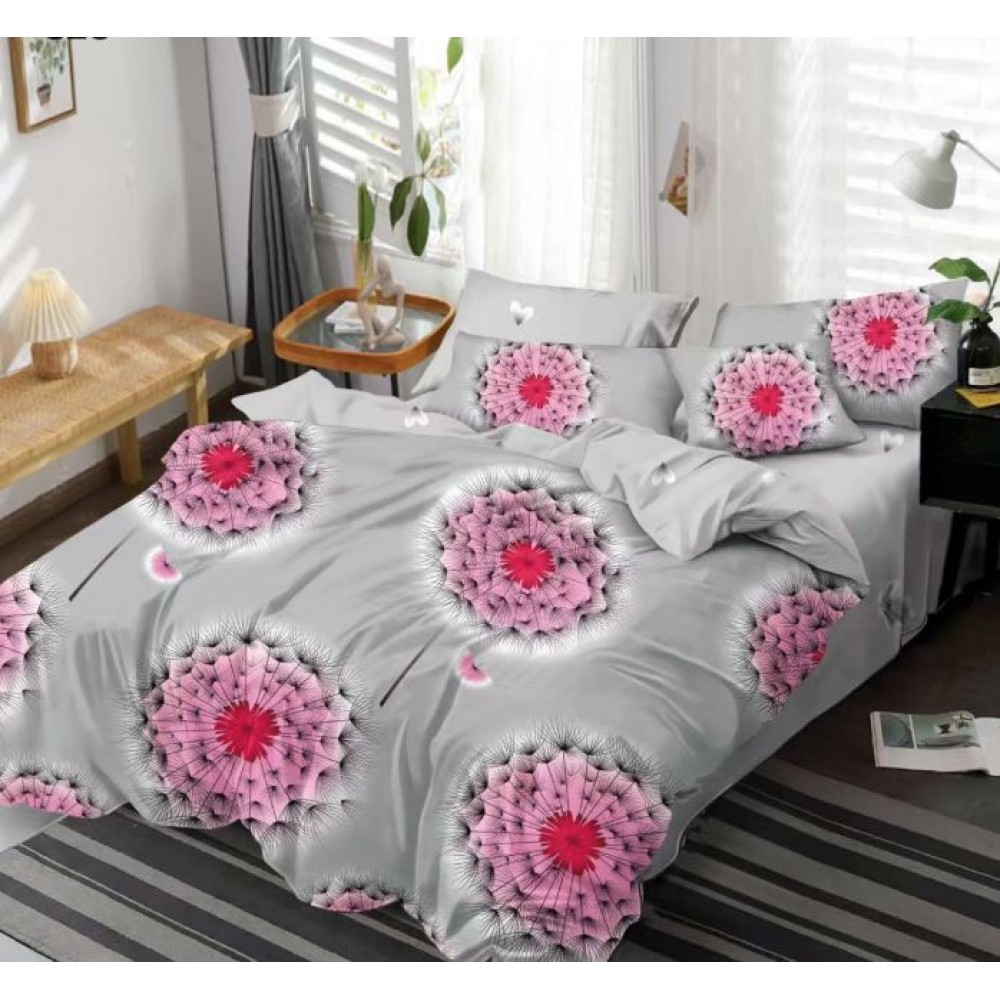 Set Lenjerie Eleganta 6 piese din Bumbac Finet, Cearceaf de pat 245x250cm, Pat 2 Persoane, SEP-829